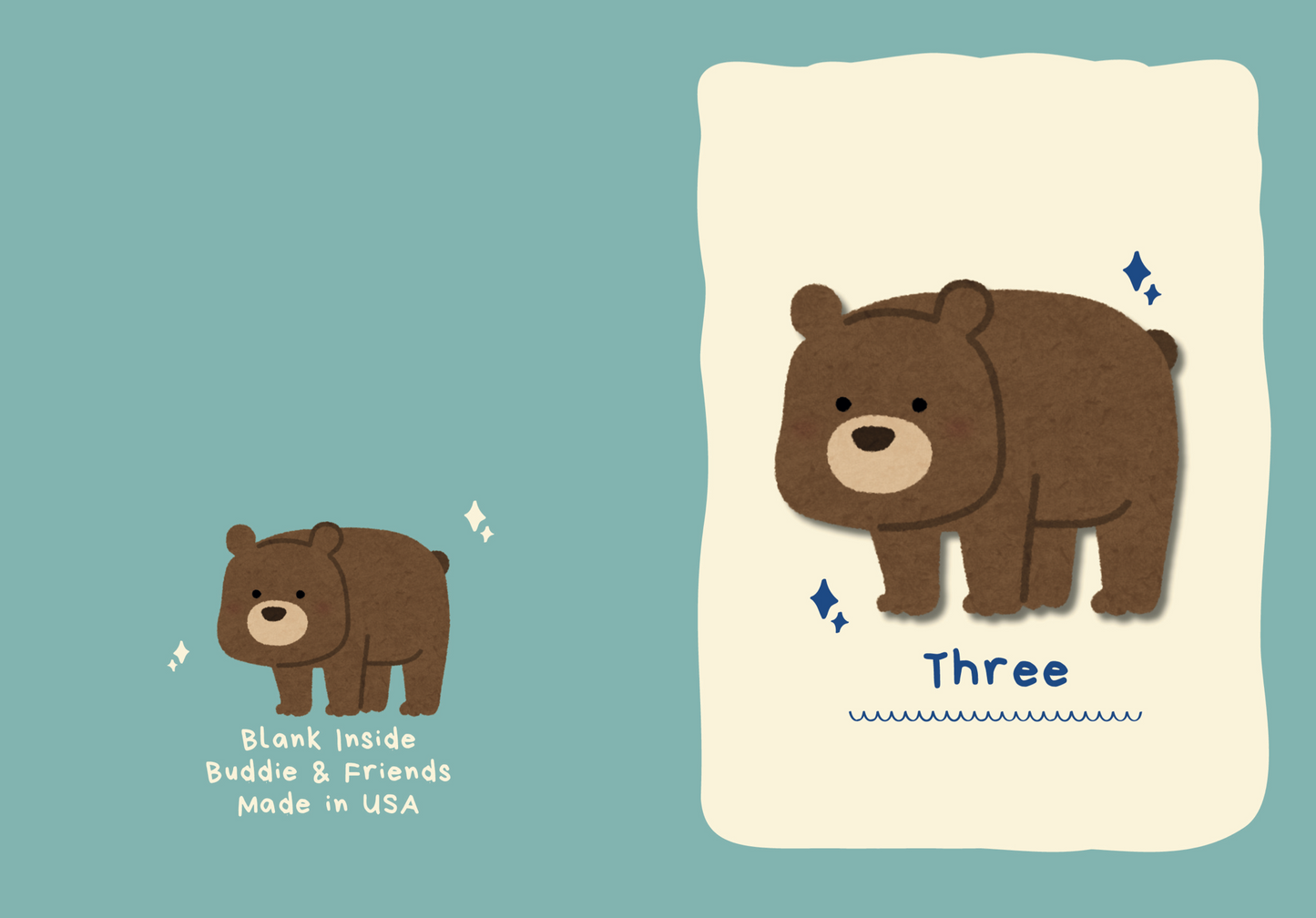 3 Bear Birthday Card