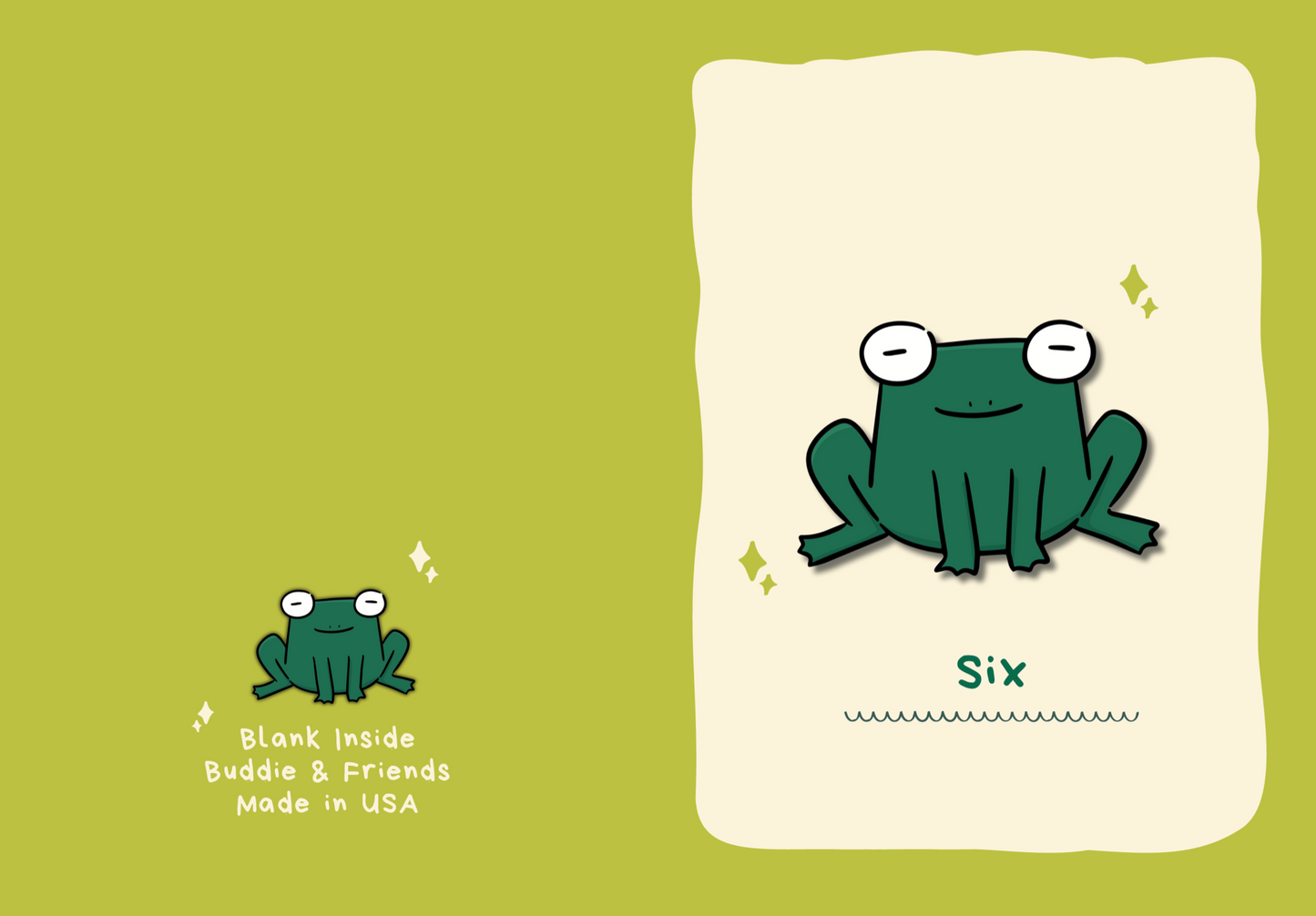 6 Frog Birthday Card