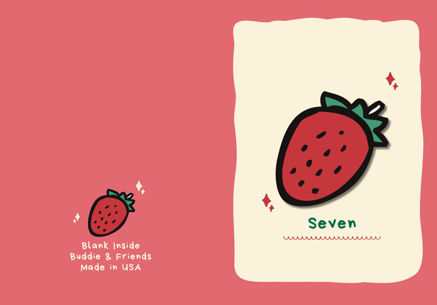7 Strawberry Birthday Card