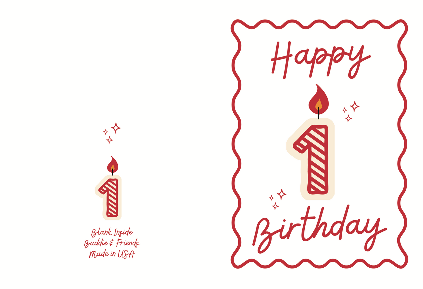 1 Candle Birthday Card
