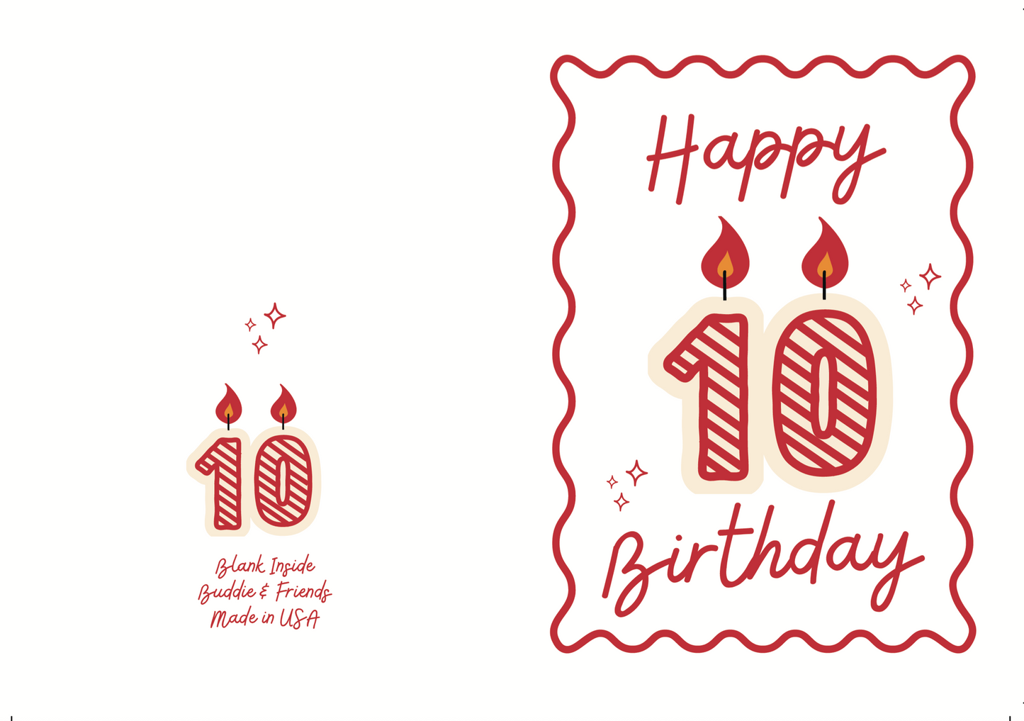 10 Candle Birthday Card