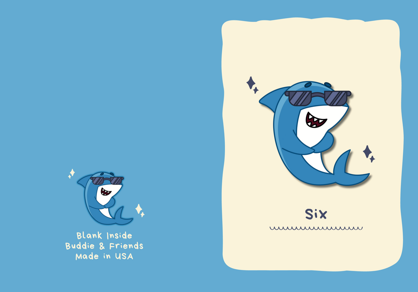 6 Shark Birthday Card