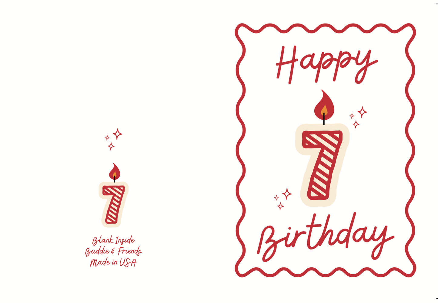 7 Candle Birthday Card